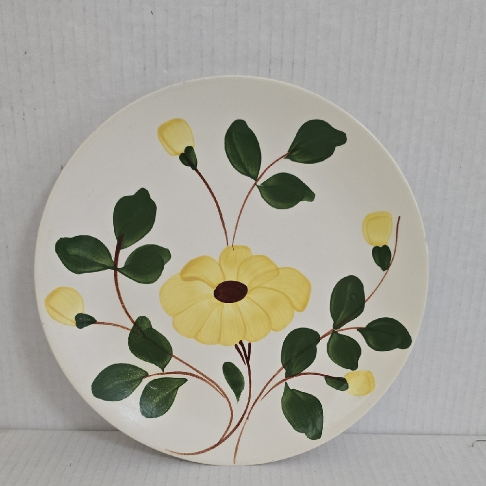 Vintage Handpainted Blue Ridge/Southern Pottery 9 1/4 Inch Yellow Nocturne Plate